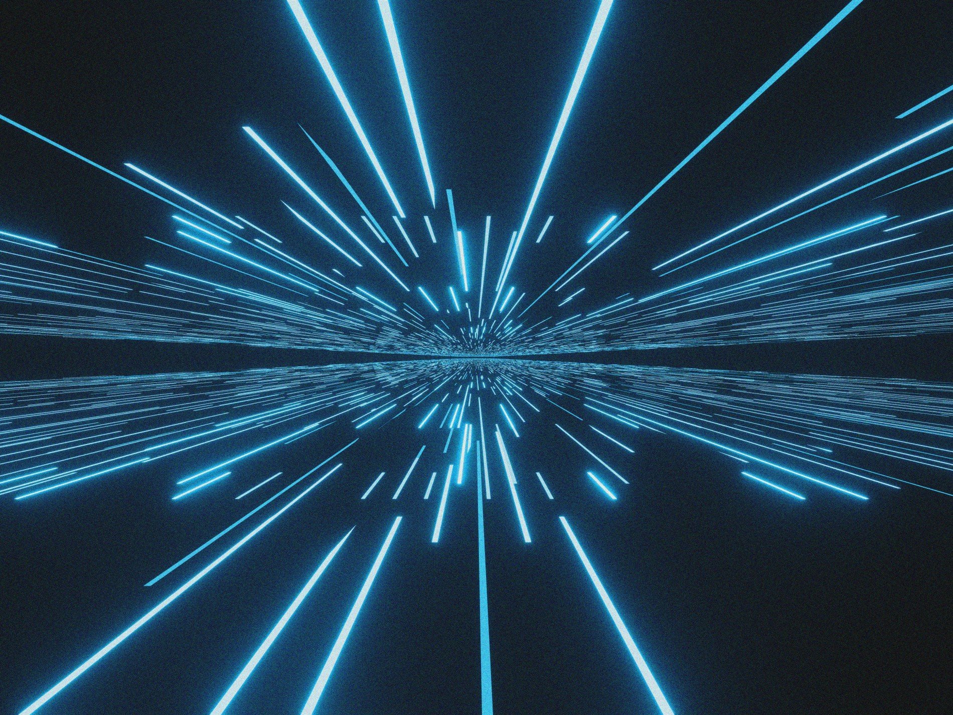 Blue lines radiate from a central point as while the transition from 4G to 5G was mainly about quicker speeds and less delay, AI-native 6G networks will be totally different.